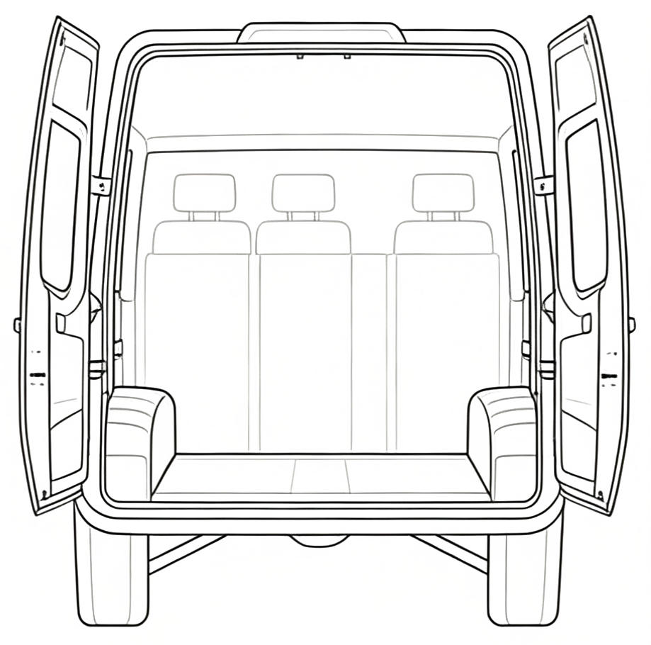 Vue arrière de l'espace de chargement